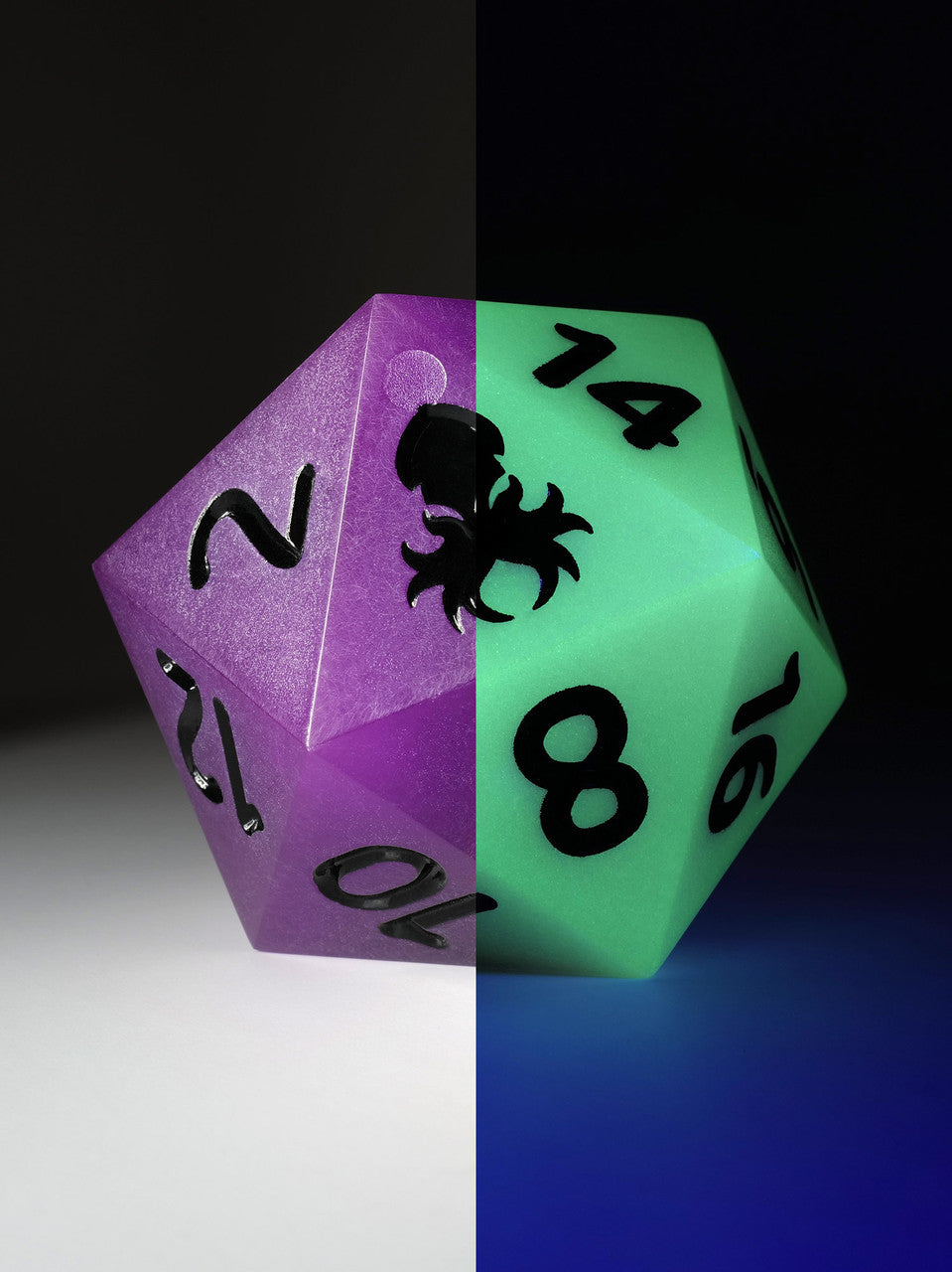 Purple Glow in the Dark 55MM D20